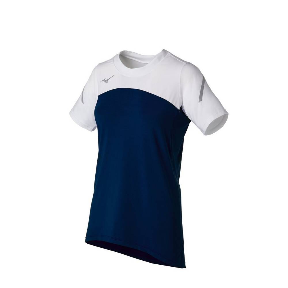 Mizuno Techno VII Short Sleeve - Bayan Forma - Lacivert/Beyaz Türkiye (KDANIZ-213)